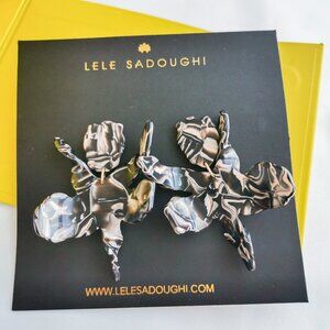 Lele Sadoughi Small Paper Lily Maple Earrings New